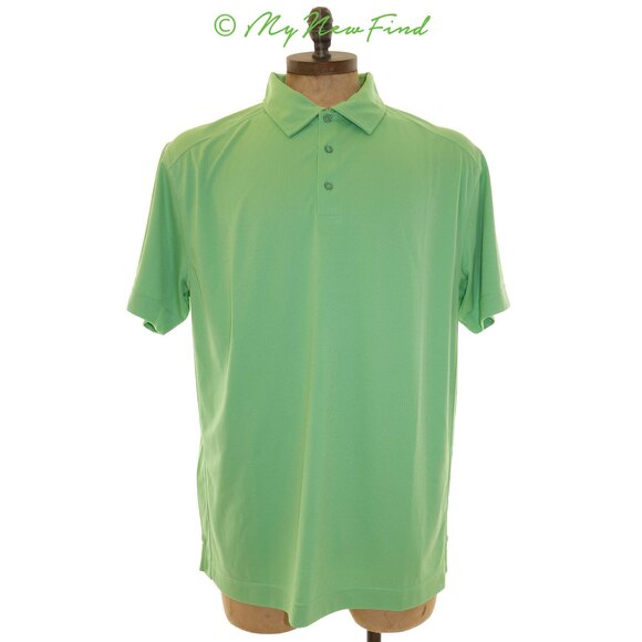 Cutter & Buck Mens Dry Tech Polo Shirt Size 1X CB Big & Tall Green EUC B29 - Picture 1 of 2